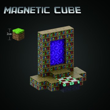 Minecraft Magnetic Building Kit: Create Your Blocky Bookshelf Portal