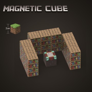 Minecraft Enchanting Workshop: Magnetic Bookshelf & Table Building Set