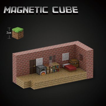 Build Your Own Minecraft Red Brick House with Our Magnetic Block Set