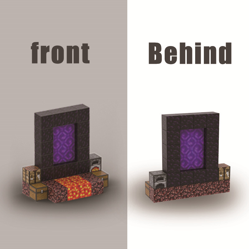 Minecraft Nether Portal Magnetic Set: Build the Iconic Obsidian Gateway