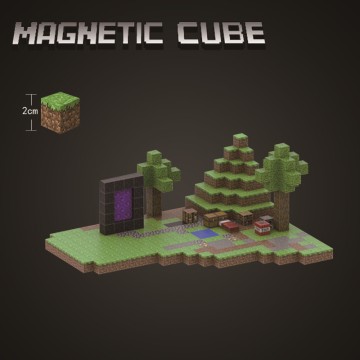 Minecraft Magnetic Dual World Set: Build Overworld & Nether Portal Scenes