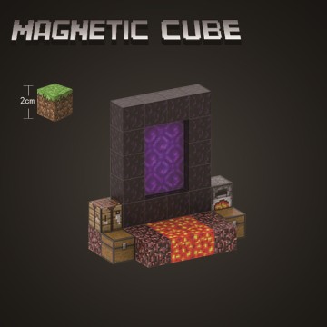 Minecraft Nether Portal Magnetic Set: Build the Iconic Obsidian Gateway