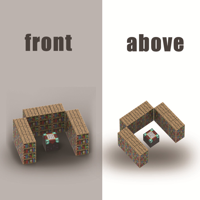 Minecraft Enchanting Workshop: Magnetic Bookshelf & Table Building Set