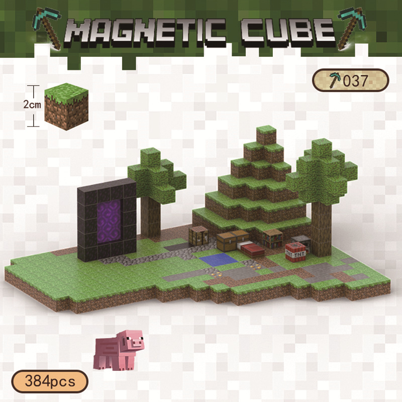 Minecraft Magnetic Dual World Set Build Overworld02.jpg